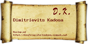 Dimitrievits Kadosa névjegykártya